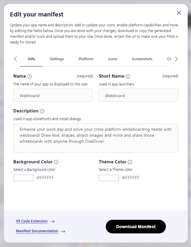 The Manifest Editor | PWA Builder Blog